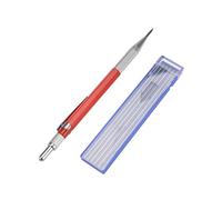 Ujjdwiurgh Lápiz soldador con 12 recambios plateados, marcador de metal mecánico para soldar, fabricación, color rojo