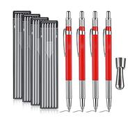Ujjdwiurgh Lápiz soldador, marcador mecánico de metal plateado con sacapuntas integrado para soldadura, fabricación, carpintería