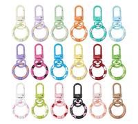 Ujjdwiurgh Llavero de resorte en color caramelo, llavero de metal colorido con mosquetón con juego de llaveros de resorte (18 piezas) para manualidades