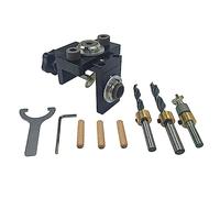 Ujjdwiurgh Localizador de perforadoras para carpintería, juego de perforadoras para muebles, abridor de agujeros sin mesa de sujeción, herramienta redonda de espiga de madera