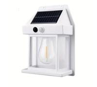 Ujjdwiurgh Luces Solares para Exteriores, Aplique de Pared Solar de Atardecer A Amanecer, Sensor de Movimiento, 3 Modos de Iluminación, Pared de Seguridad Solar Impermeable B