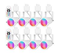 Ujjdwiurgh Luz de Riel RGBW ÚNica 90-265V Cabezal de Riel de 3 Cables Luz de Riel IP65 Impermeable con Control Remoto Colorido para Barra