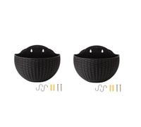 Ujjdwiurgh Maceta de Plástico Negra para Colgar en el Balcón, Maceta para Flores Suculentas, Maceta de Ratán