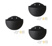 Ujjdwiurgh Macetas de Pared Negras Macetas de Pared Macetas de Cerca Semicirculares con de Drenaje