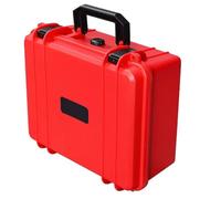 Ujjdwiurgh Maleta portátil de plástico grueso, caja de almacenamiento de instrumentos de gran capacidad con esponja para equipos, caja de herramientas, color rojo