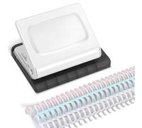 Ujjdwiurgh Máquina de encuadernación de 10 agujeros para planificadores, color blanco