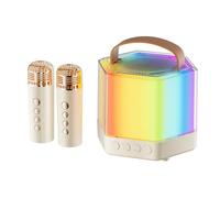 Ujjdwiurgh Máquina de Karaoke, Altavoz de Karaoke Portátil Bluetooth con Bajo con Luces Deslumbrantes para Micrófonos para Adultos y Niños