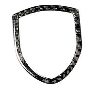 Ujjdwiurgh Marco de cubierta para emblema frontal de coche, fibra de carbono, color negro, apto para 2014-2019