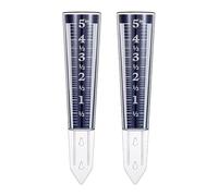 Ujjdwiurgh Medidor de lluvia de 5 pulgadas de capacidad para exteriores, con escala ampliada y números, para jardín, patio, 2 unidades, color azul