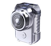 Ujjdwiurgh Mini Afeitadora Eléctrica de Viaje para Hombres, Recargable IPX7, Resistente Al Agua, Punk Mecha, Afeitadora de Barba de Bolsillo con B