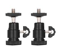 Ujjdwiurgh Mini cabezal de bola [2 unidades] con adaptador de montaje de zapata caliente de 360 grados de 1/4 pulgadas, cabezales de bola pequeños giratorios para cámara réflex digital, videocámara