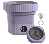 Ujjdwiurgh Mini Lavadora de 6 L con Cesto de Drenaje, Lavadora Plegable para Apartamentos, Dormitorios, Viajes, Limpieza Profunda de Ropa Interior, Enchufe de la UE A