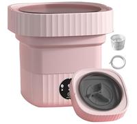 Ujjdwiurgh Mini Lavadora de 6 L con Cesto de Drenaje, Lavadora Plegable para Apartamentos, Dormitorios, Viajes, Limpieza Profunda de Ropa Interior, Enchufe Europeo B