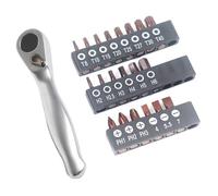 Ujjdwiurgh Mini llave de rueda espinosa 1/4 destornillador rápido positivo e inverso, juego multifunción de ciruelas hexagonales interiores