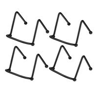 Ujjdwiurgh Mini metal para fotos, libros, caballete de fotos, soportes de creación, 4 soportes de exhibición de platos pequeños de 2 pulgadas, soporte de marco negro