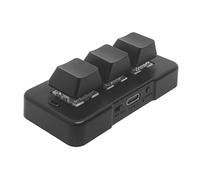 Ujjdwiurgh MK321G Teclado Mecánico Mini Personalizado de 3 Teclas con Interruptor Azul, USB y Modo Dual Inalámbrico de 2,4 G para Juegos Multimedia OSU, Color Negro
