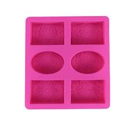 Ujjdwiurgh Molde de jabón de silicona para hacer jabón, 3D, 6 formas, ovalado, rectangular, hecho a mano, flores, baño, cocina, jabón