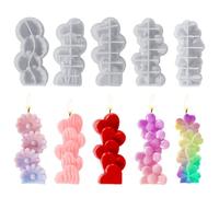 Ujjdwiurgh Molde de Vela de Silicona 3D de 5 Uds., Molde de JabóN de Yeso para Aromaterapia DIY, DecoracióN del Hogar, FabricacióN de Velas Hecha una Mano
