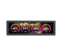 Ujjdwiurgh Monitor USB de 8.8 pulgadas 1920 x 480 para PC, pantalla secundaria, pantalla ambiental RGB de escritorio, panel IPS, interfaz tipo C, gris espacial