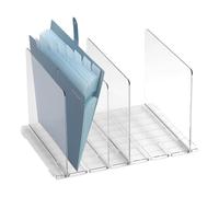 Ujjdwiurgh Organizador de archivos de escritorio acrílico, organizadores de correo con 4 compartimentos para escritorio, estante, oficina, organizador