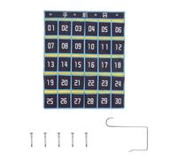 Ujjdwiurgh Organizador de bolsillo numerado para el aula para teléfonos celulares, calculadora (30 bolsillos, bolsillos azules)