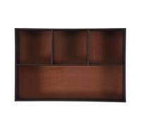 Ujjdwiurgh Organizador de cajones de escritorio de 4 ranuras, organizador de almacenamiento de cajones de piel sintética para suministros de escritorio de oficina, colección de valor y accesorios