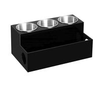 Ujjdwiurgh Organizador de herramientas para el cabello, soporte acrílico negro para secador de pelo, organizador de mostrador para baño, tocador y escritorio