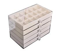 Ujjdwiurgh Organizador de joyas acrílico con 3 cajones, apilable, para guardar pendientes, collares, pulseras, caja