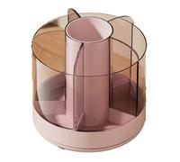 Ujjdwiurgh Organizador de lápices giratorio con 6 compartimentos, tocadiscos de 360°, caja de almacenamiento de cosméticos desmontable, cepillo giratorio redondo, fácil de usar B
