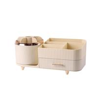 Ujjdwiurgh Organizador de Maquillaje para Encimera con Cajones, Soporte Giratorio de 360 Grados para Brochas de Maquillaje, Organizador de Cuidado de la Piel con Capacidad para Tocador