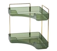 Ujjdwiurgh Organizador de Mostrador de BañO de 2 Niveles, Encimera de Organizador de BañO de Esquina MultifuncióN, Organizador de Maquillaje Perfume A