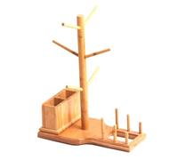 Ujjdwiurgh Organizador de Tapa de Vaso de Bambú, Almacenamiento de Soporte de Tapa para Gabinete de Cocina, Organizador de Botella de Agua y Tapa de Café para Cocina