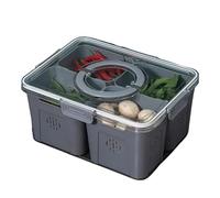 Ujjdwiurgh Organizador para FrigoríFico con Tapas, Contenedores Organizadores Apilables para FrigoríFico, Contenedores ExtraíBles para Alimentos y Almacenamiento Gris