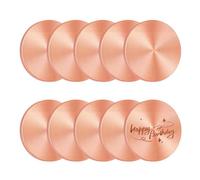 Ujjdwiurgh Oro rosa para manualidades, grabado en blanco, 10 unidades de 40 mm, discos redondos de cobre, placas de metal para estampado