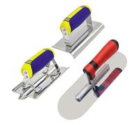 Ujjdwiurgh Paleta de acero inoxidable para hormigón, bordeadora y ranuradora de acero inoxidable, herramienta manual de construcción de mampostería