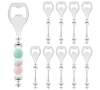 Ujjdwiurgh Paquete de 10 abrebotellas de cerveza con cuentas, abrebotellas de cerveza plano, abridor de botellas decorativo con cuentas