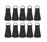 Ujjdwiurgh Paquete de 10 Delantales para Niños Delantal Ajustable para Niños con 2 Bolsillos Delantal de Pintura de Chef para Cocinar Hornear Pintar Negro