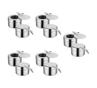 Ujjdwiurgh Paquete de 10 soportes de acero inoxidable, soportes para rozaduras con tapa, soporte para platos y buffet, barbacoa