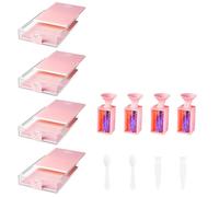 Ujjdwiurgh Paquete de 12 bandejas de arte apilables con tapas, kits de arte de pintura para adultos para manualidades C