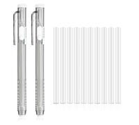 Ujjdwiurgh Paquete de 12 bolígrafos mecánicos retráctiles, 2 borradores con 10 recambios de goma de borrar de repuesto para escuela, hogar, oficina B