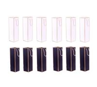 Ujjdwiurgh Paquete de 12 bolsas para botellas de vino blanco y negro, bolsas de vino con asas, bolsas de vino portátiles de papel, bolsas de regalo, fáciles de usar, 10 x 10 x 35 cm