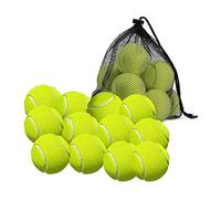 Ujjdwiurgh Paquete de 12 pelotas de tenis con bolsa de almacenamiento, pelota de tenis de pared gruesa de alta calidad, perfecta para tenis y críquet