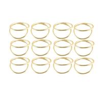 Ujjdwiurgh Paquete de 12 Servilleteros de DiseñO Simple Dorados para Boda, AccióN de Gracias, Fiesta de Navidad, Mesa de Cena