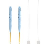 Ujjdwiurgh Paquete de 2 agujas de perforación ajustables y herramientas de bordado, con enhebradores de aguja para coser a mano, kit de herramientas hechas a mano
