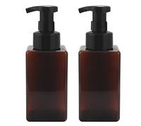 Ujjdwiurgh Paquete de 2 dispensadores de jabón espumoso de 15 onzas, rellenable, jabón líquido de manos, contenedor de plástico vacío, color marrón, 450 ml