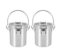 Ujjdwiurgh Paquete de 2 pinceles de pintura portátiles para artista, cubo de lavado, bote de acero inoxidable, acuarela, pintura al óleo, suministros de arte