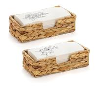 Ujjdwiurgh Paquete de 2 Servilleteros Planos de Jacinto de Agua, Cesta de Mimbre Tejida y Bandeja de RatáN, para Mesa, Cocina, Restaurante