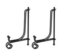 Ujjdwiurgh Paquete de 2 soportes de exhibición de hierro, soporte de fotos con caballete, marcos de fotos, libros de cocina, platos decorativos, tabletas y arte de 5 pulgadas