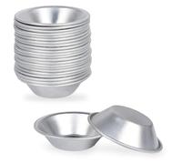 Ujjdwiurgh Paquete de 25 Moldes para Tarta de Huevo, para Tarta de Huevo, Base para Tarta de Huevo, Redondo, Antiadherente, Reutilizable (Aluminio)