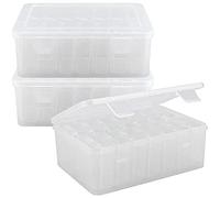 Ujjdwiurgh Paquete de 3 cajas de colección de joyas con tapa, caja rectangular de diamantes transparentes, manualidades